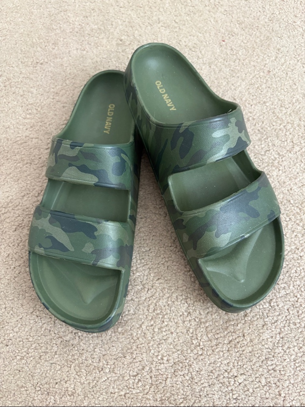Old Navy Green Camo Double-Strap Slides